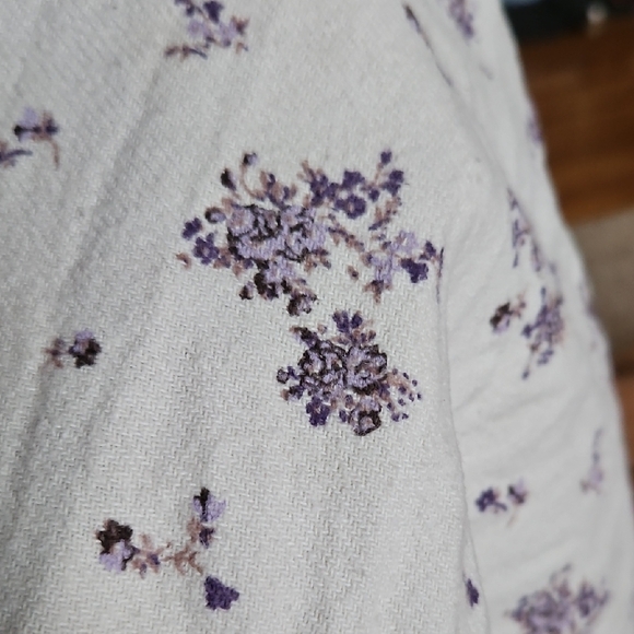 Zara Cream and Purple Floral Kids Button Down Shirt - Picture 5 of 5